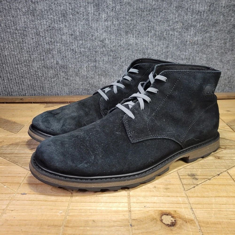 Sorel Madson II Men's 11.5 Waterproof Black Suede Lace Up Chukka Boots